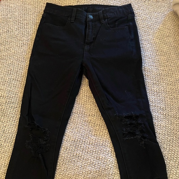 Black Distressed Jeans American Eagle - Picture 1 of 4